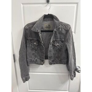 Levi's SilverTab Vintage Cropped Denim Jacket Faded Black Women's Size Small